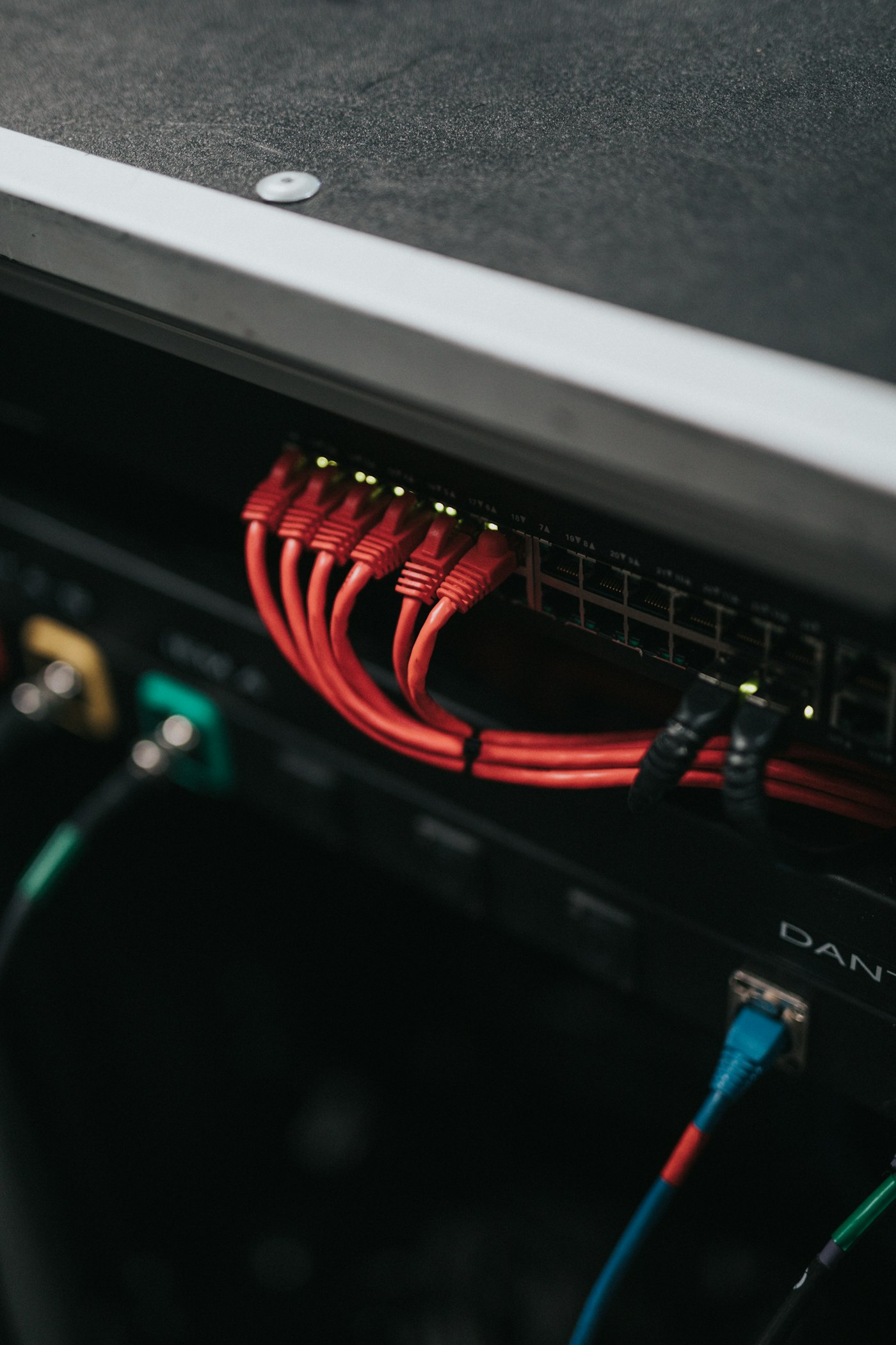 Network switch with connected cables