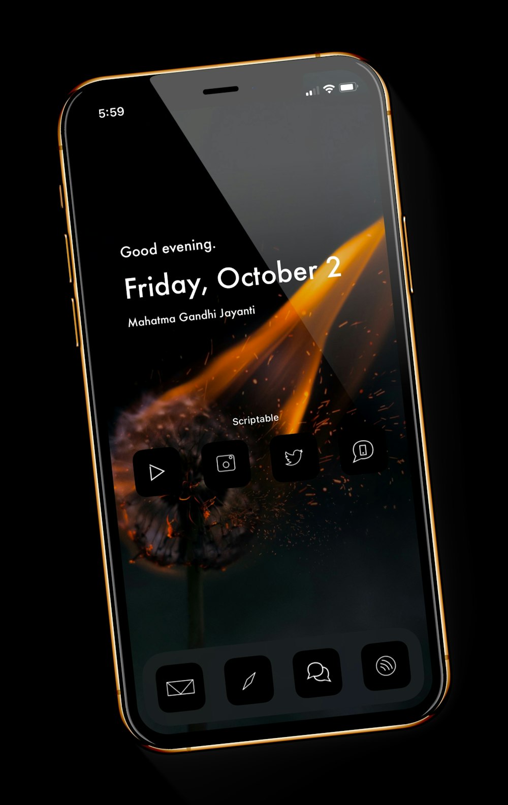 Smartphone showing an app home screen